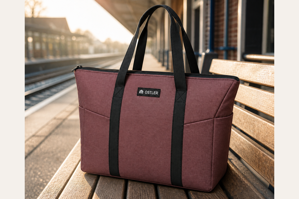 Daily Laptop Tote 14L in Rosewood, lifestyle view
