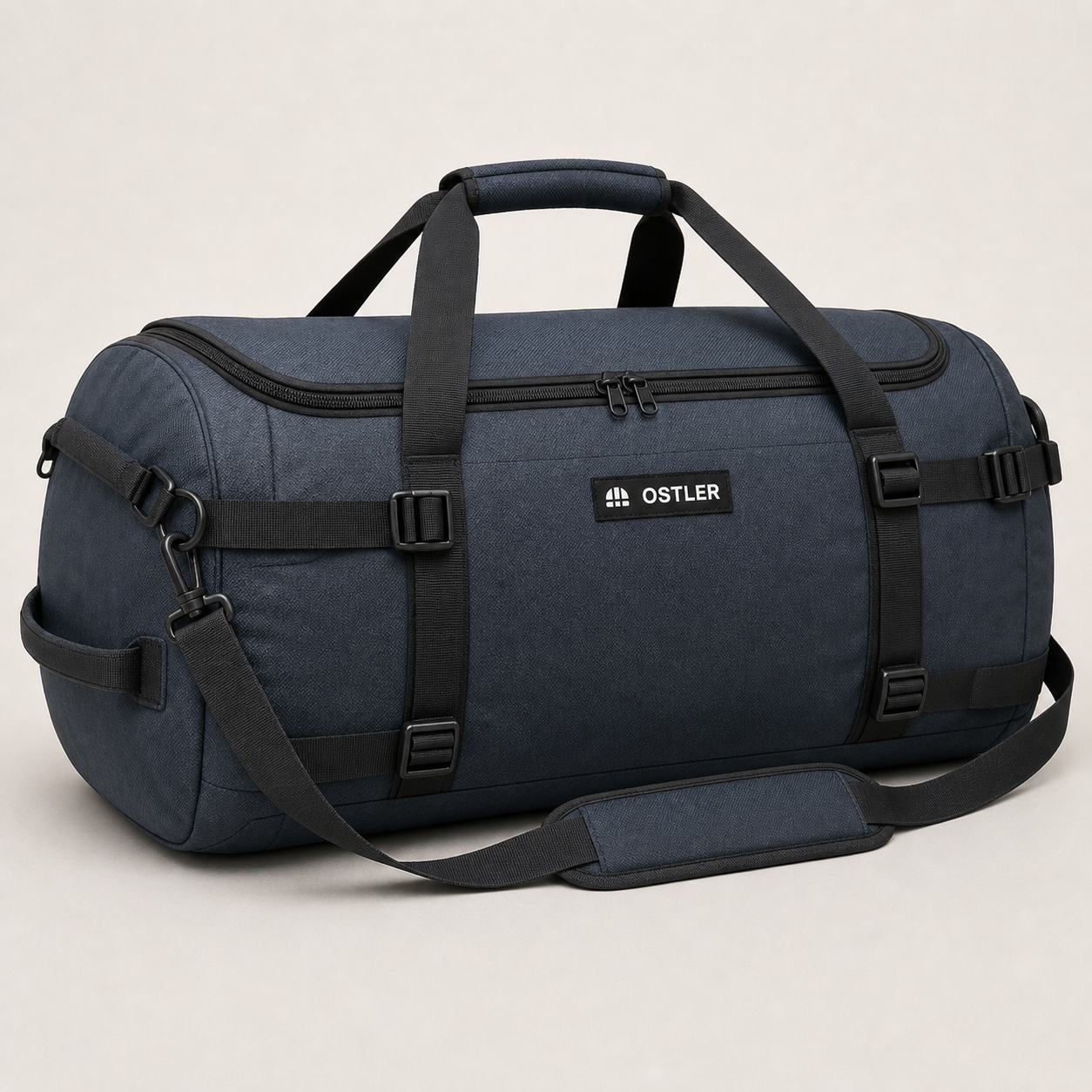 Haul Gear Duffel 60L in Slate, three-quarter view