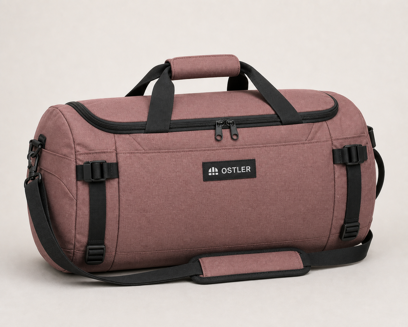 Haul Weekender Duffel 40L in Rosewood, three-quarter view