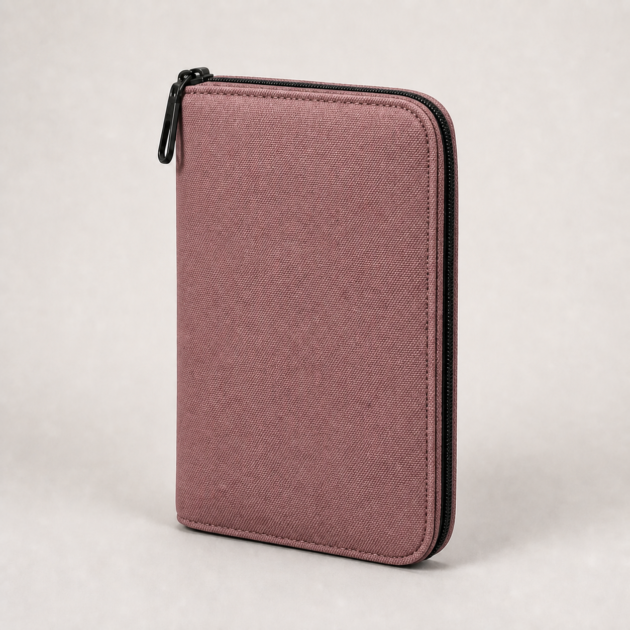 Kit Document Wallet in Rosewood, three-quarter view