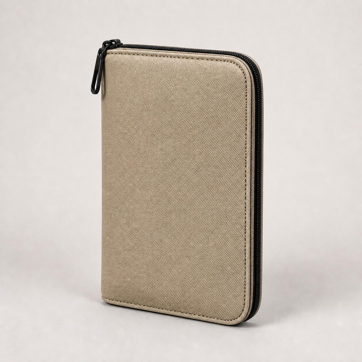 Kit Document Wallet in Sand, three-quarter view