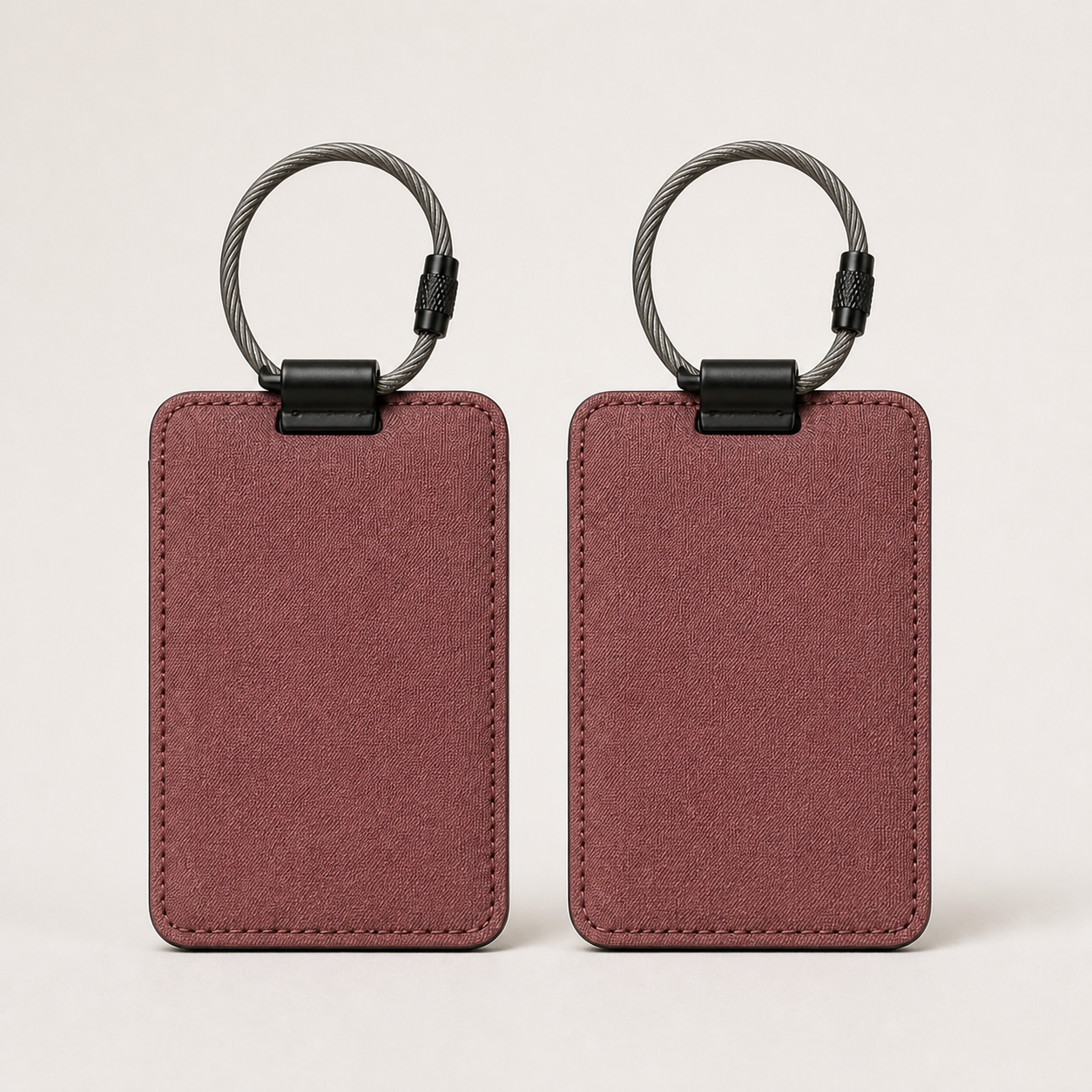 Kit Luggage Tag Pair in Rosewood, front view