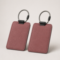 Kit Luggage Tag Pair in Rosewood, three-quarter view