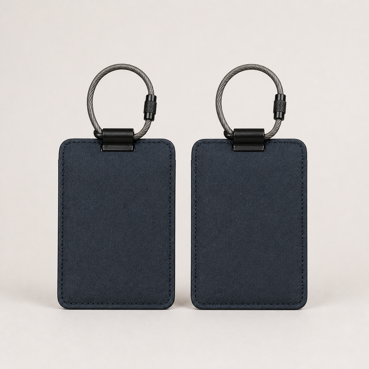Kit Luggage Tag Pair in Slate, front view