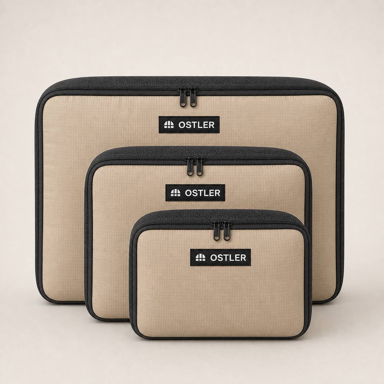 Kit Packing Cube Set (3) in Sand, front view