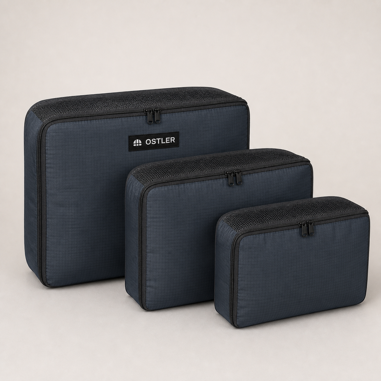 Kit Packing Cube Set (3) in Slate, three-quarter view