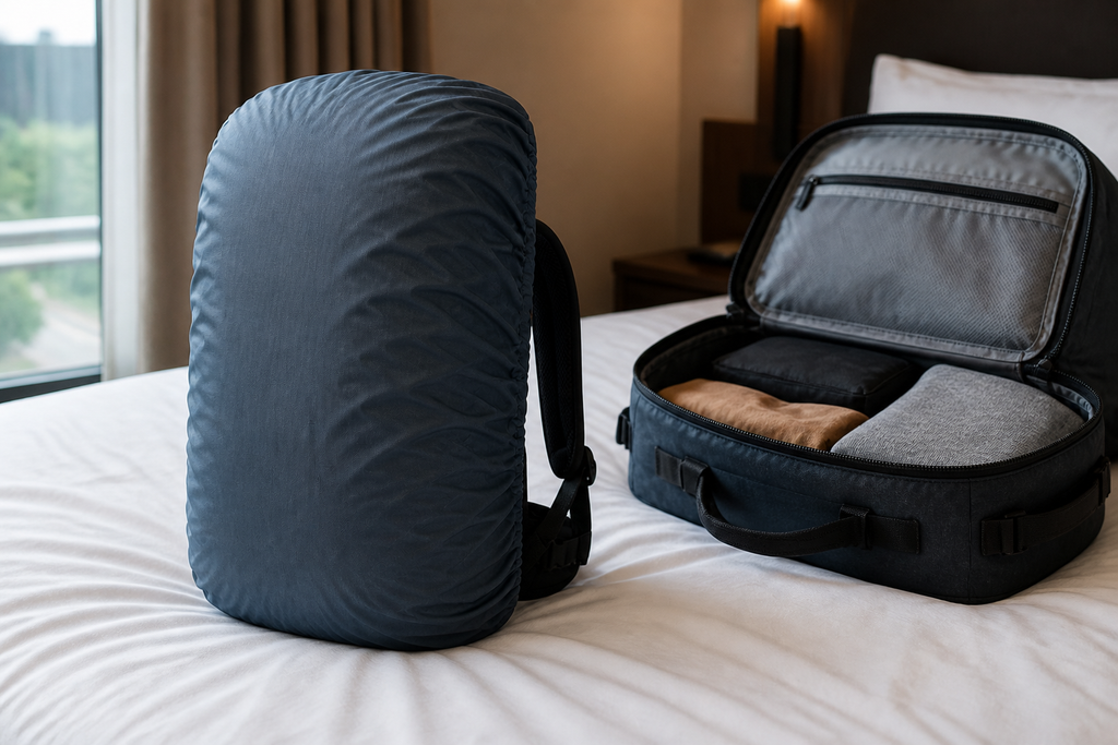 Kit Rain Cover in Slate, lifestyle view