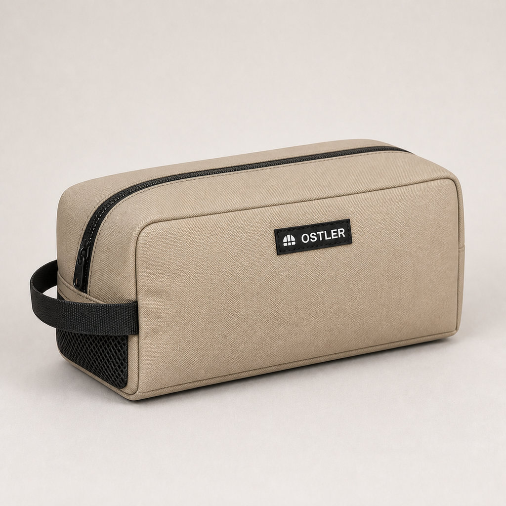 Kit Shoe Bag in Sand, three-quarter view