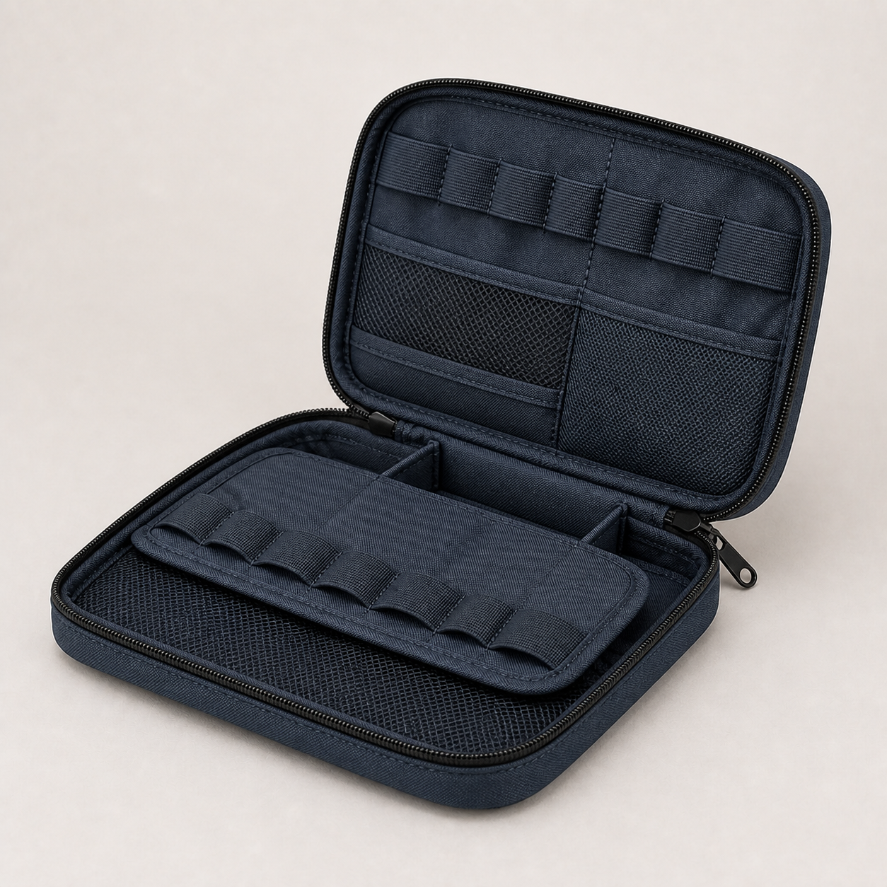 Kit Tech Pouch 2L in Slate, open view