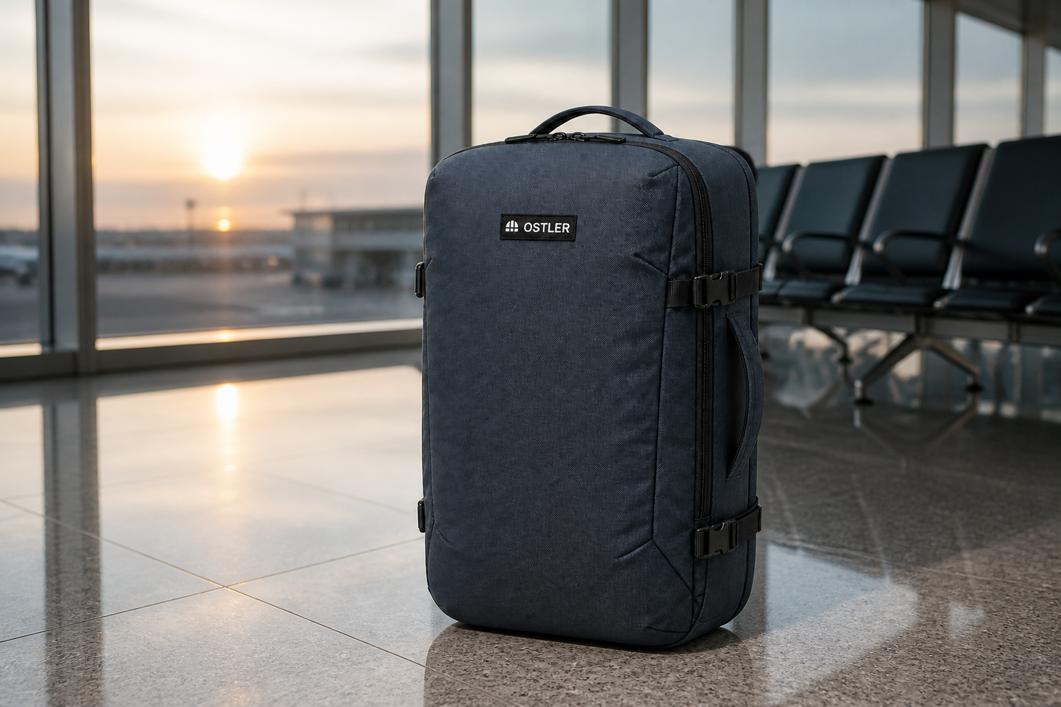 Transit Travel Pack 25L in Slate, lifestyle view