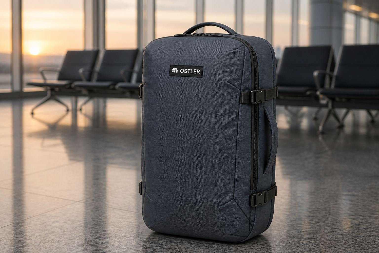 Transit Travel Pack 35L in Slate, lifestyle view