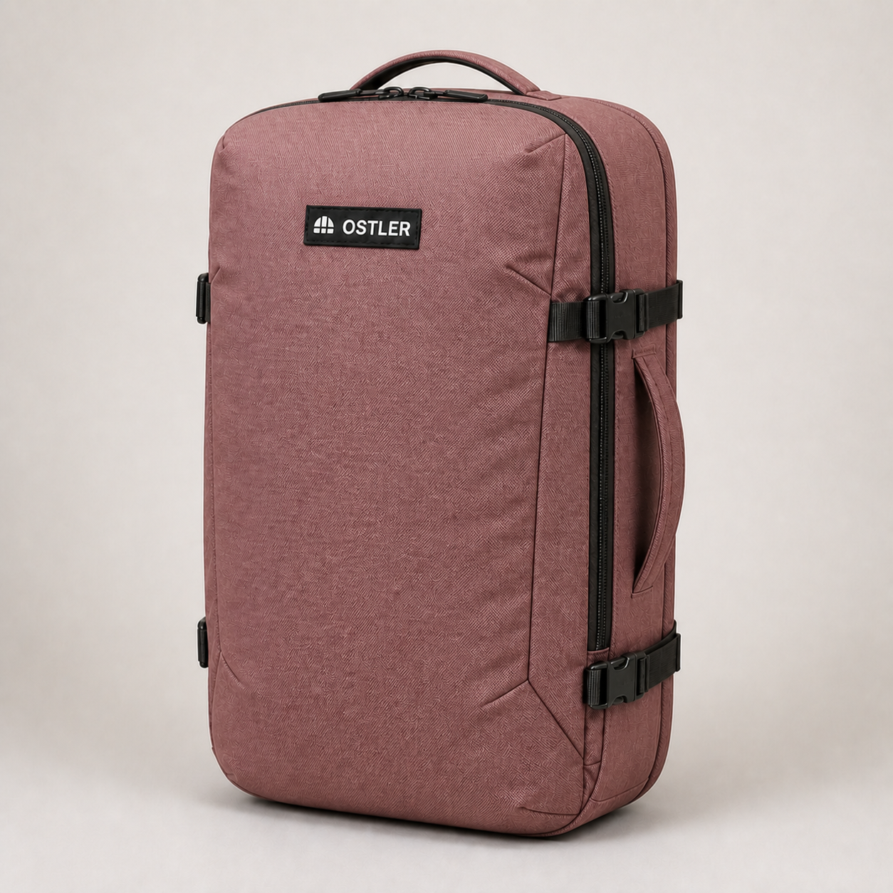 Transit Travel Pack 45L in Rosewood, three-quarter view