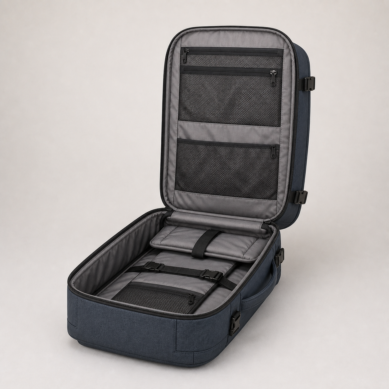 Transit Travel Pack 45L in Slate, open view